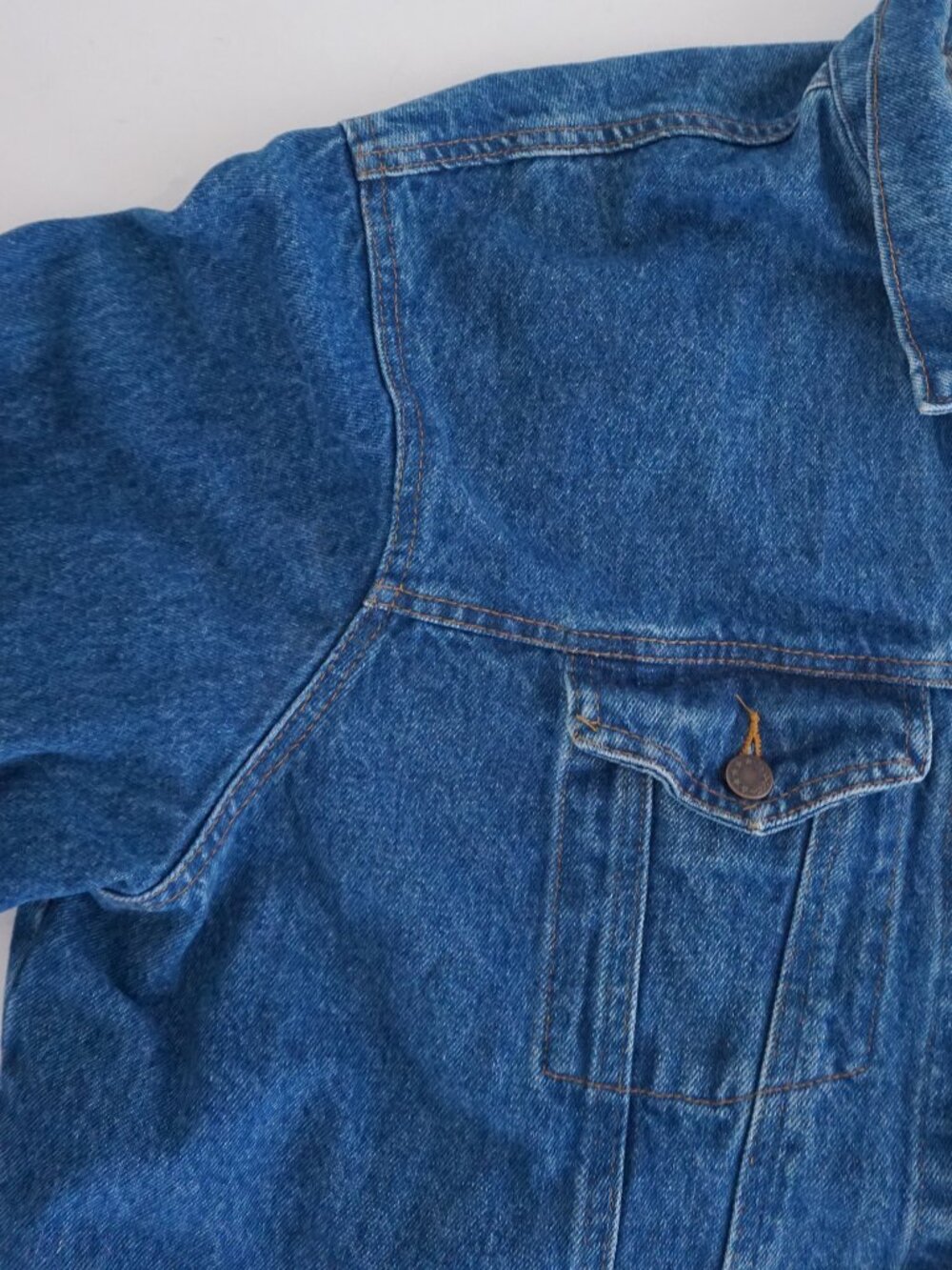 Vintage Three Rivers Blue Eagle Flag USA Embroidered Collectors Denim Jacket 2XL - Picture 9 of 11